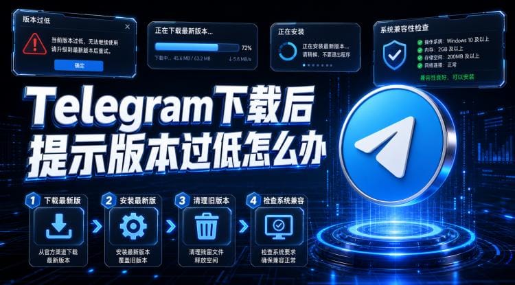 电报下载提示版本过低怎么办?Telegram最新版安装与更新方法