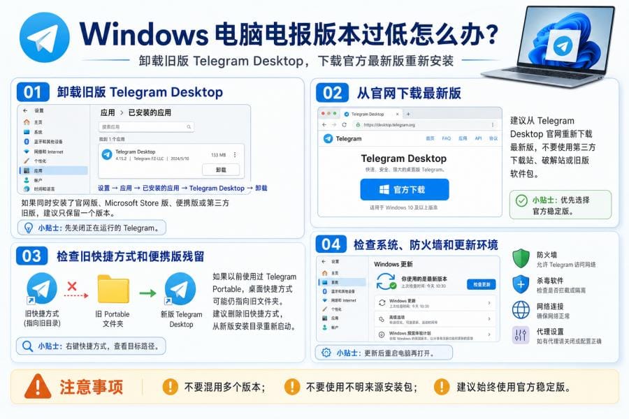 Windows Telegram Desktop 版本过低处理