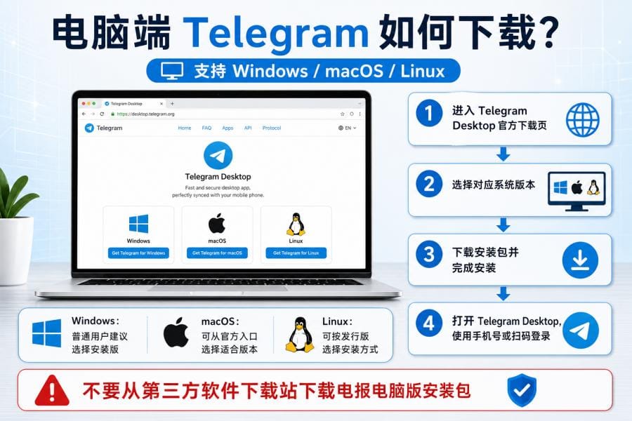 Telegram 电脑端 macOS 和 Linux 下载