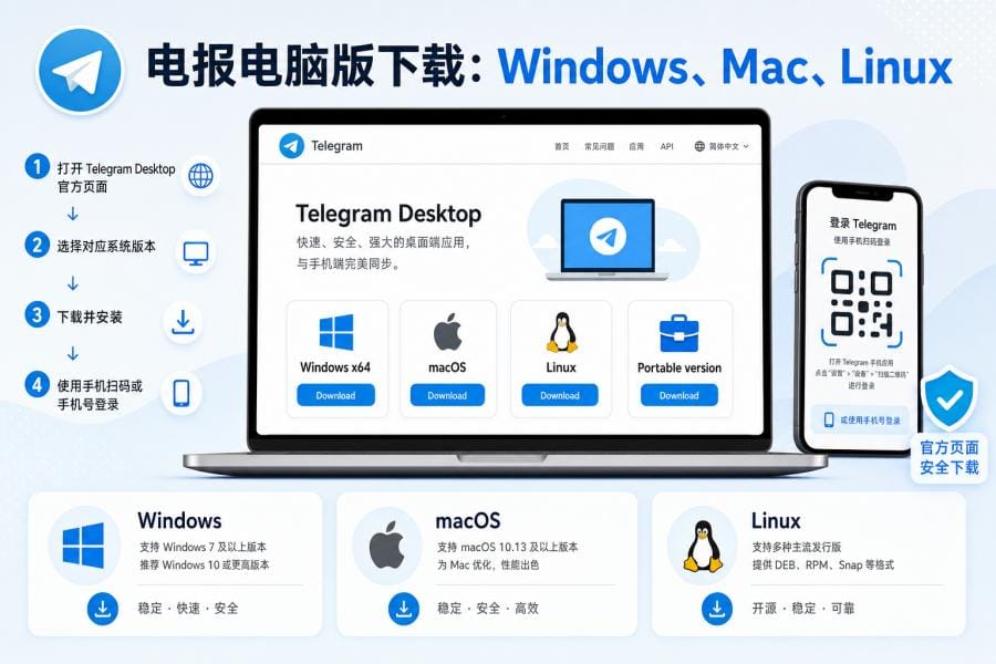 电报在哪里下载？官方入口与安卓/iPhone/电脑安装教程 配图 3