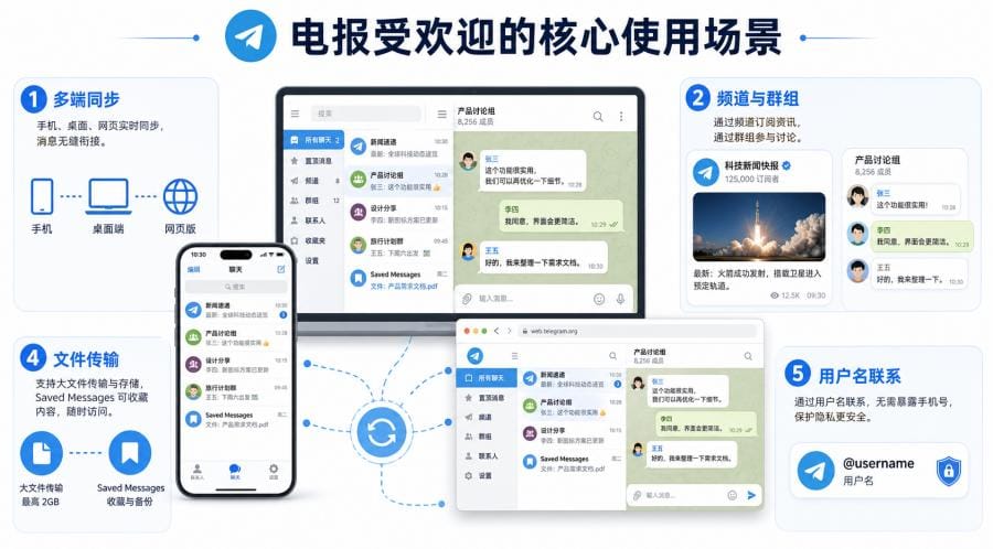 电报为什么受欢迎？新手怎么开始使用 Telegram 配图 1