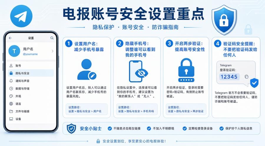 电报怎么用？Telegram 新手注册、中文设置与隐私保护教程 配图 3