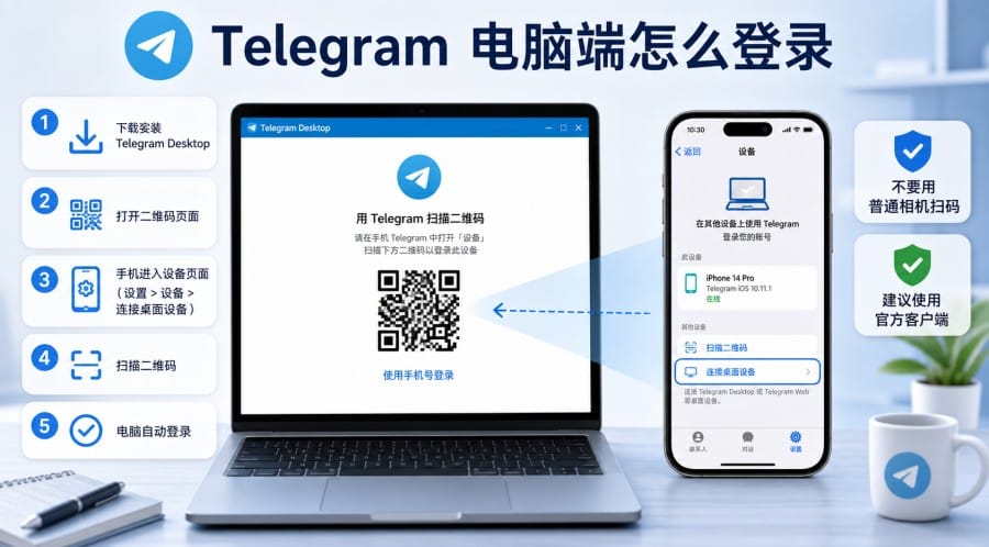 电报怎么登录?手机、电脑和网页版操作教程 配图 1