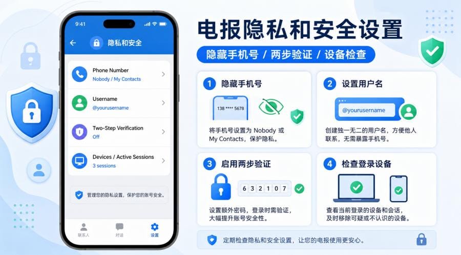 电报怎么用?新手入门、基础功能与安全设置教程 配图 2