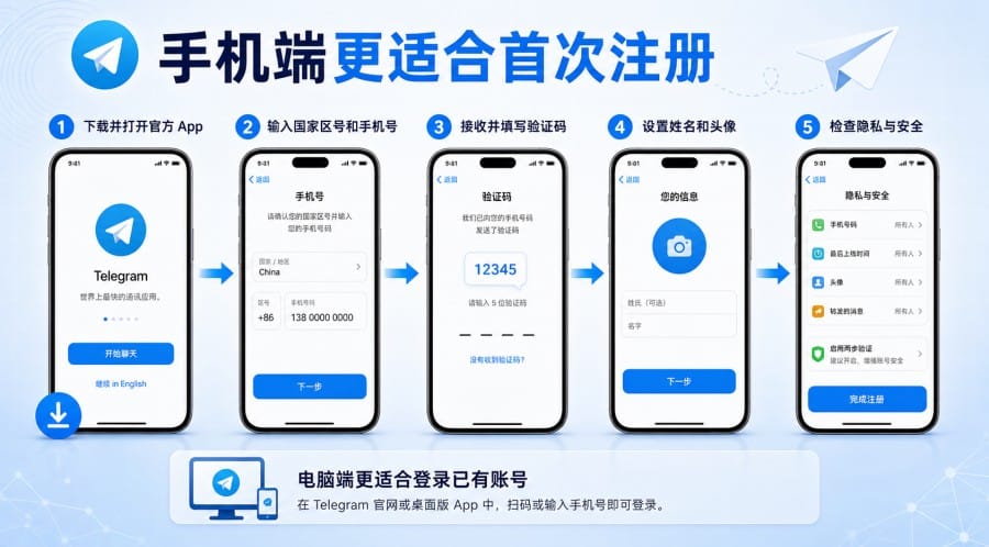 电报注册需要什么?手机号、验证码和安全设置怎么准备 配图 1