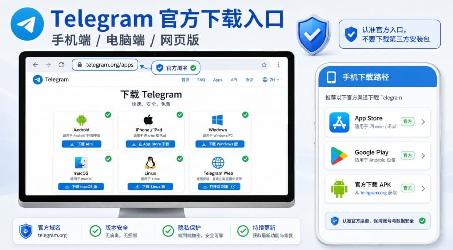 电报怎么下载?手机和电脑安装 Telegram 的安全方法 配图 1