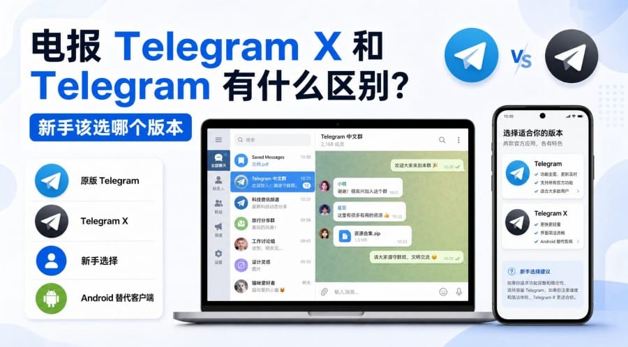 电报 Telegram X 和原版有什么区别？新手该怎么选 第 1 张正文图