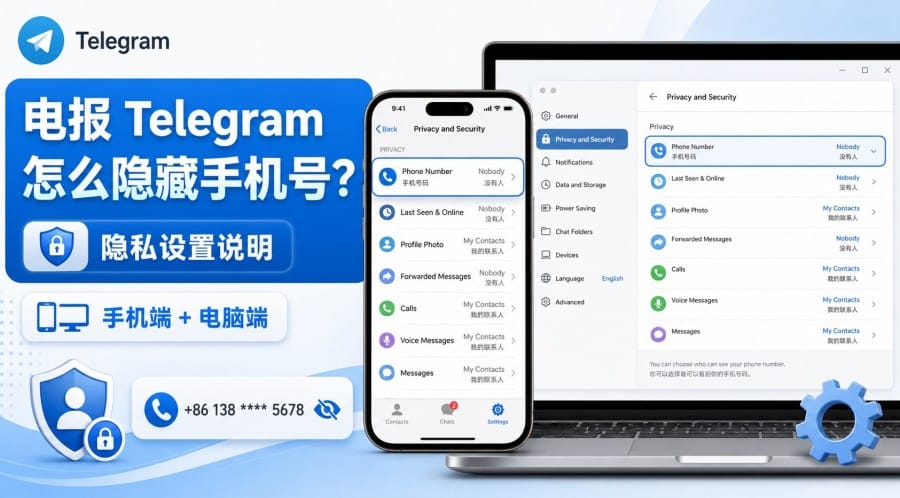 电报手机号怎么隐藏?