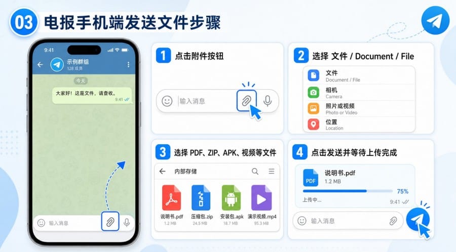 电报怎么发送文件?手机电脑传文件与原图发送方法 - step 2