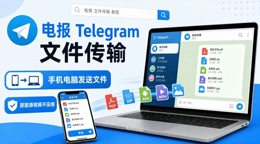 电报怎么发送文件?手机电脑传文件与原图发送方法
