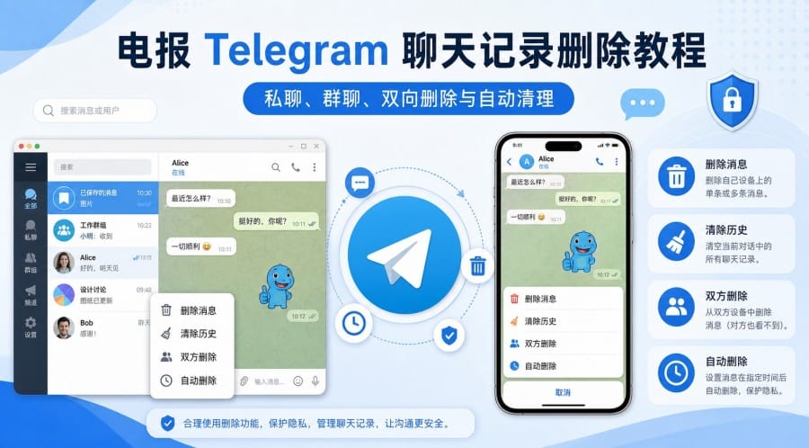 电报怎么删除聊天记录?