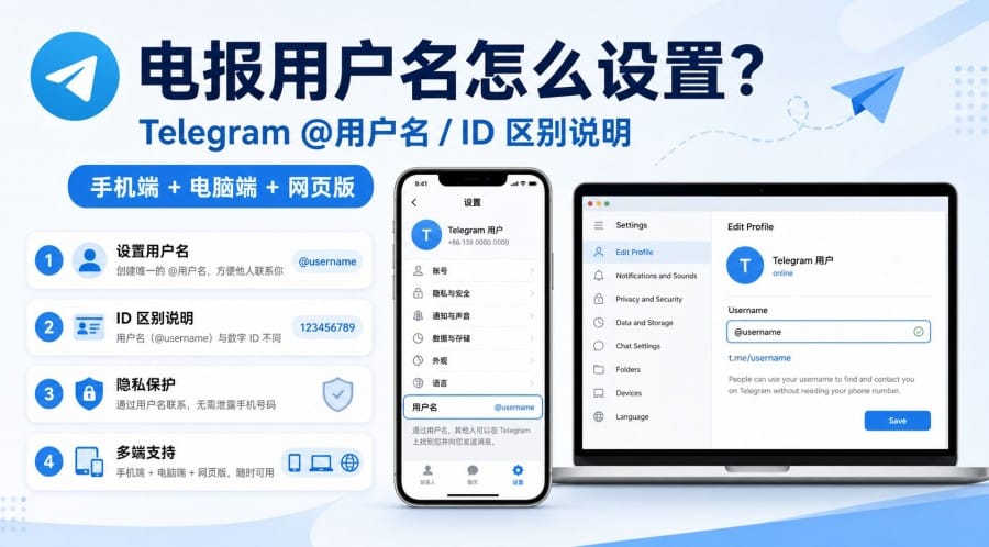 电报用户名怎么设置?