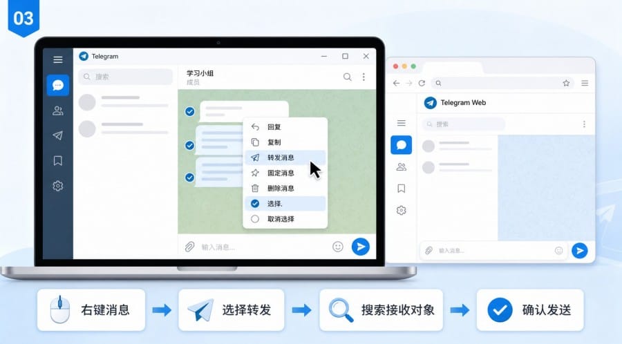 电报消息怎么转发? - step 2