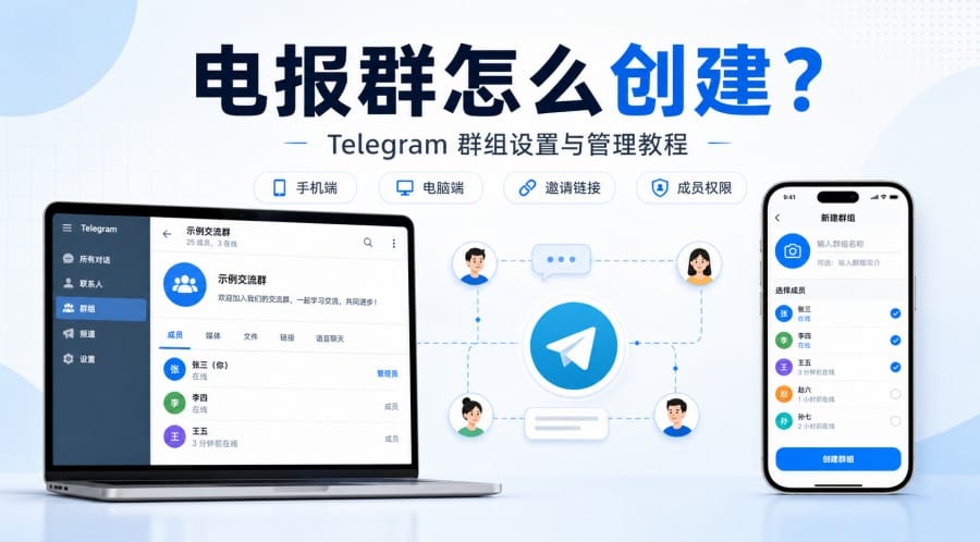 电报群怎么创建?手机、电脑建群与管理设置指南