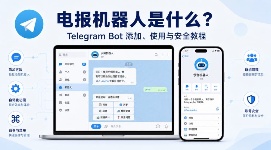 电报机器人怎么添加和使用?Telegram Bot 安全教程