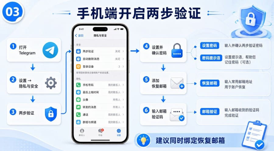 电报两步验证怎么设置 - 配图 2