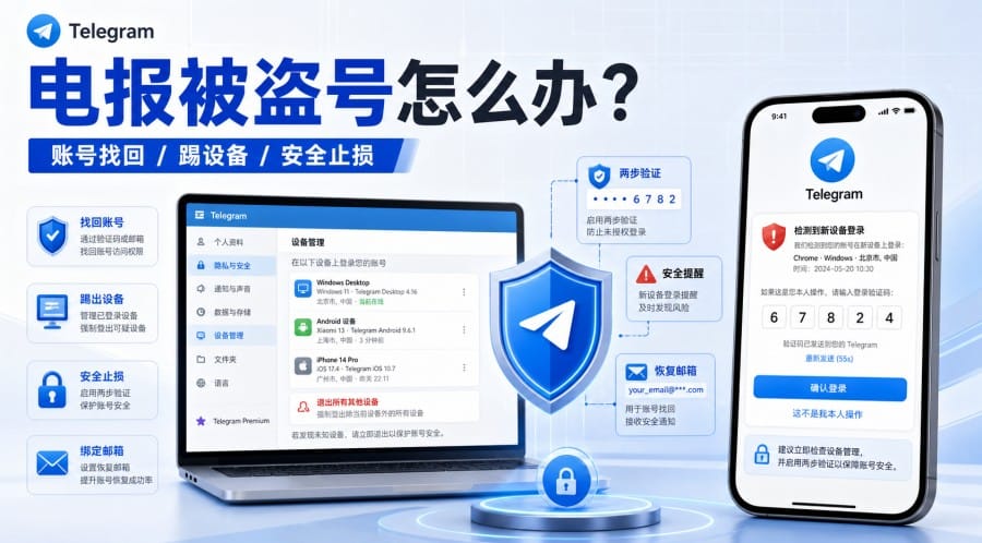 电报账号被盗怎么办?Telegram 找回账号与安全处理方法