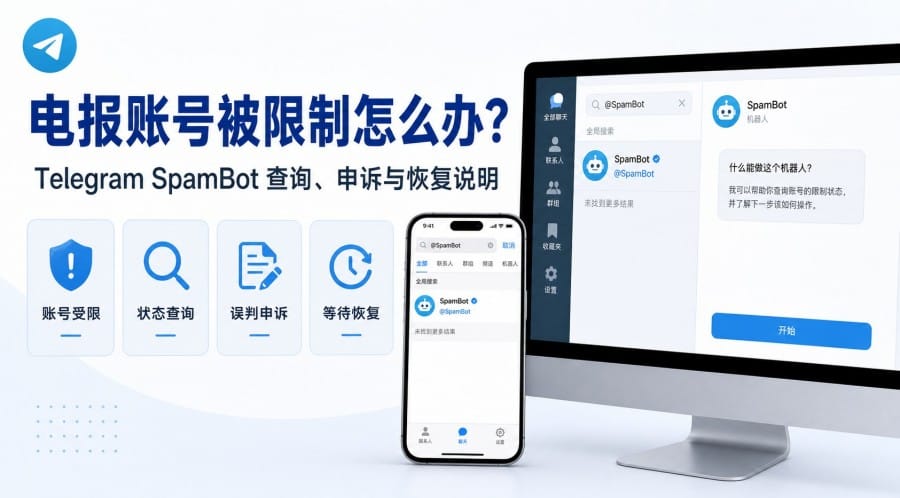 电报账号被限制怎么办?SpamBot 查询、申诉与恢复说明