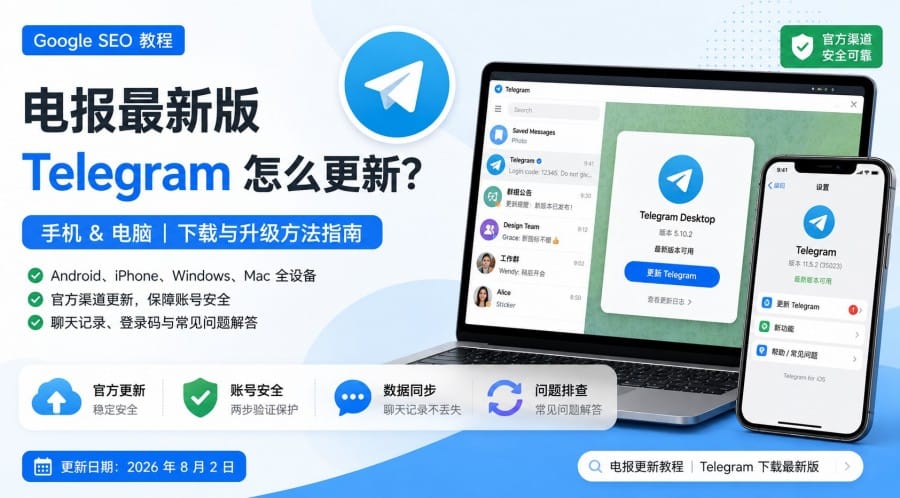 电报最新版怎么更新?各设备下载与升级方法