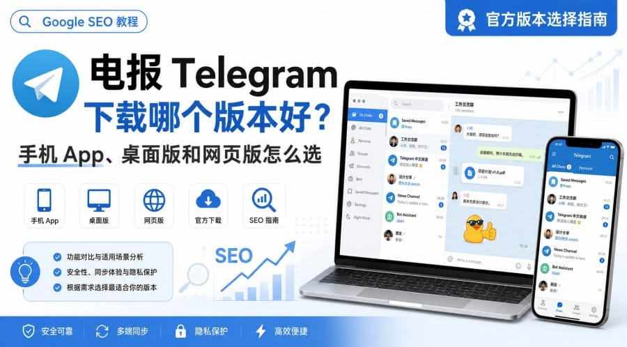 电报下载哪个版本好?手机 App、桌面版和网页版怎么选