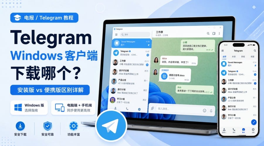 电报 Windows 客户端下载哪个好 - 博客封面图